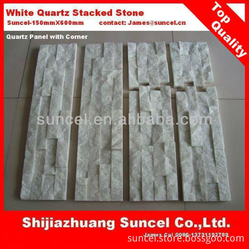 White Quartz Stacked Stone for Wall Cladding